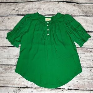 Anthropologie Maeve  Hina Puff-Sleeved Blouse Size 0